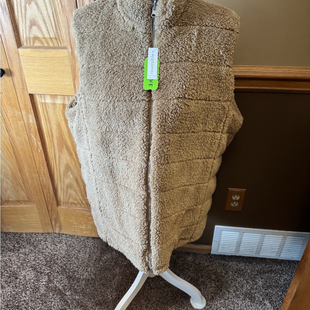 Maurices Beige Sherpa Vest